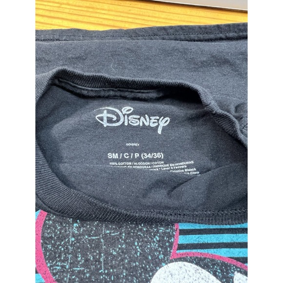 Disney Mickey Mouse Retro Graphic T-Shirt Adult Size Small‎ Black 100% Cott - Picture 3 of 3